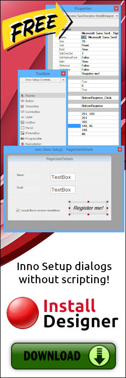 Install Designer - Create NSIS and Inno Setup dialogs easily
